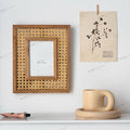 Solid Wood Rattan Photo Frame