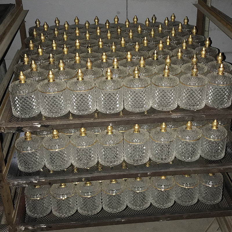 Luxury Gold Painted Glass Sugar Bowl