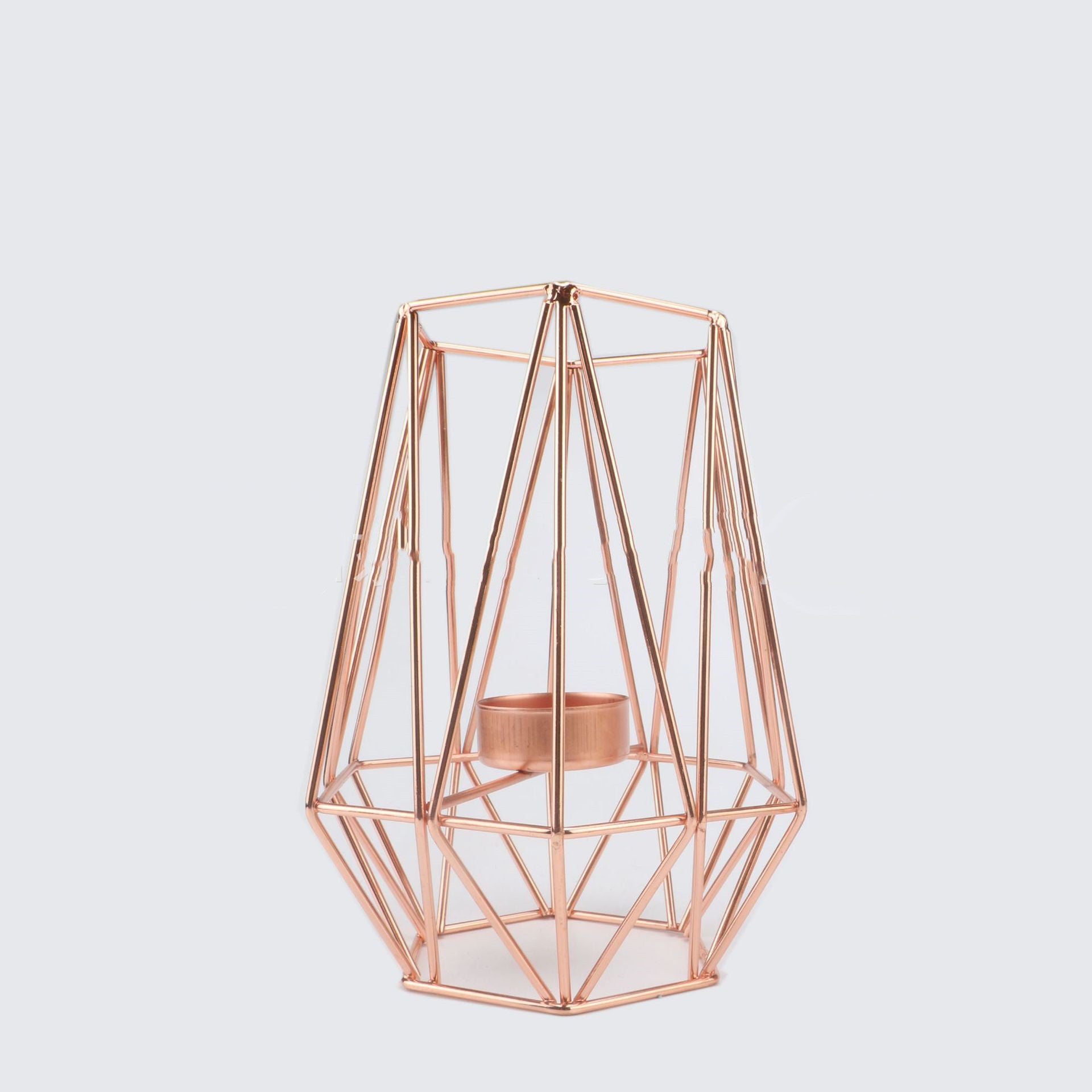 Nordic Rose Gold Iron Candle Holder