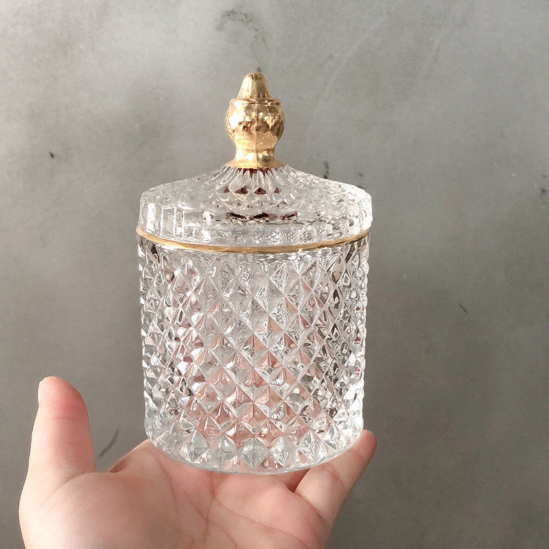 Luxury Gold Painted Glass Sugar Bowl